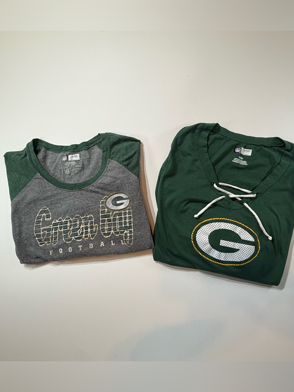 Green Bay Packers Women’s Long Sleeve Shirt Bundle Team Apparel Size Large